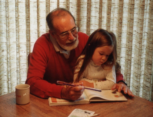 Grandpa “Ito” Romero reading with Brittany!