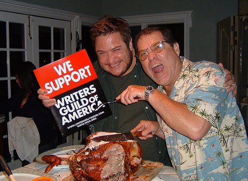 Dad and I carving up our strike turkey in Santa Cruz (Nov. 22, 2007)
